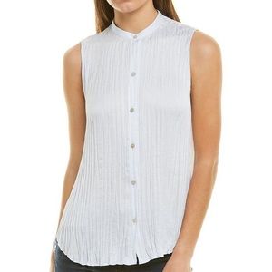 NEW NWT Vince Top Crushed Band Collar Blouse